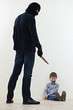 thief kidnapper with child