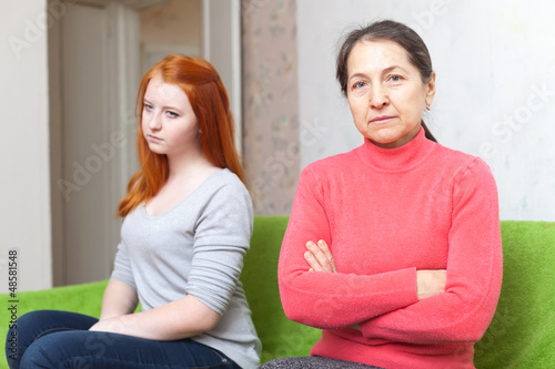 Photo: mother and daughter after quarrel mother and daughter after quarrel