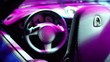 Cabriolet cabin in colorful illumination