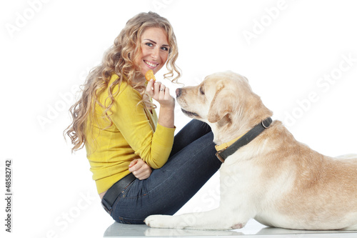 Photo: Girl with her dog Girl with her dog