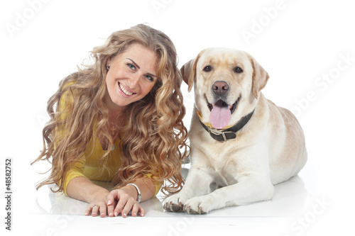 Photo: Girl with her dog Girl with her dog
