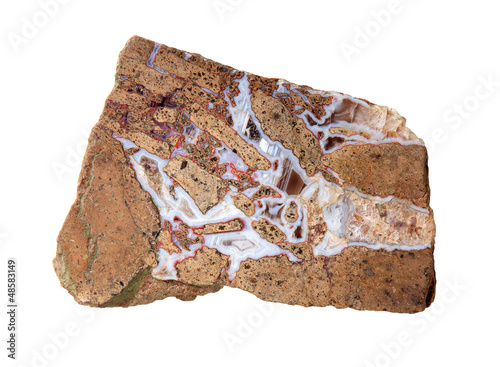 Photo: Agate. Stone on the white background Agate. Stone on the white background