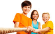 Photo: Teamwork - three kids Teamwork - three kids