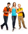 Photo: Happy teen kids with backpacks Happy teen kids with backpacks