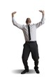 Business man holding something heavy