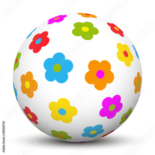 Vector: Kugel, Blumen, Frühling, Osterkugel, Ostern, Muster, Farben, 3D Kugel, Blumen, Frühling, Osterkugel, Ostern, Muster, Farben, 3D