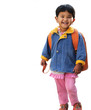 Pretty little indian pre-school girl ready to go to school in ve