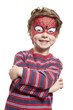 Young boy with face painting spiderman