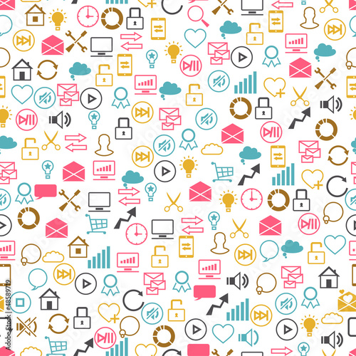 Vector: Social network seamless pettern of SEO internet icons. Social network seamless pettern of SEO internet icons.