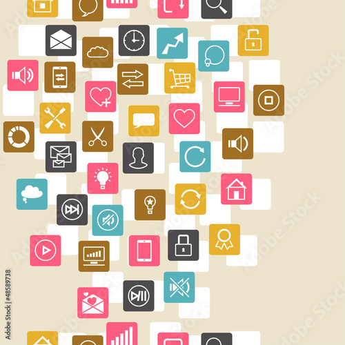 Vector: Social network background of SEO internet icons. Social network background of SEO internet icons.
