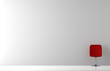 Modern Red Chair in White Empty Interior with Copy Space on the