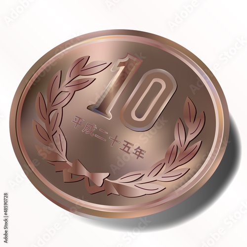 Vector: 10円 十円 銅 コイン 硬貨 10円 十円 銅 コイン 硬貨
