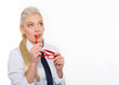 frau mit brille