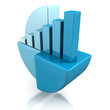 blue pie and bar chart business concept