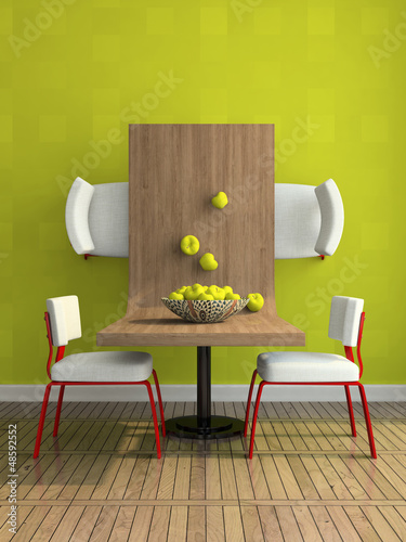 Illustration: Part of the abstract dining-room Part of the abstract dining-room