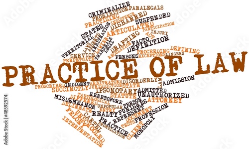 Illustration: Word cloud for Practice of law Word cloud for Practice of law