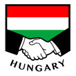 Hungary flag and business handshake, vector illustration
