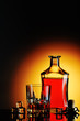 Bottle of whisky and glass
