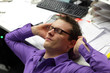 Photo: young business professional man,relaxing neck and relieving pain young business professional man,relaxing neck and relieving pain