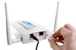 Plugging connector into wireless access point