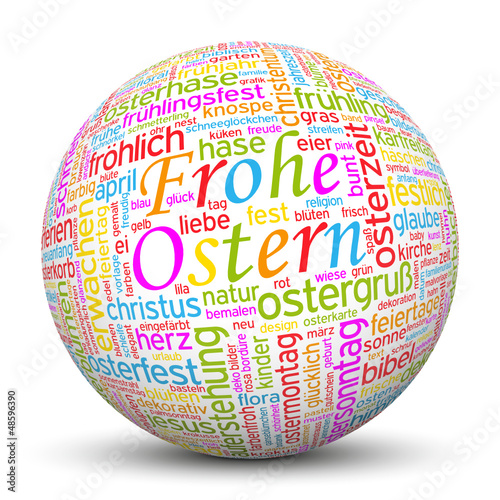 Vector: Kugel, Frohe Ostern, Osterkugel, SEO, Ostergruß, Word Cloud, 3D Kugel, Frohe Ostern, Osterkugel, SEO, Ostergruß, Word Cloud, 3D