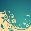 Flowers on blue ground - vector template
