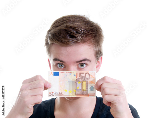 Photo: Teenager mit 50 Euro Schein Teenager mit 50 Euro Schein