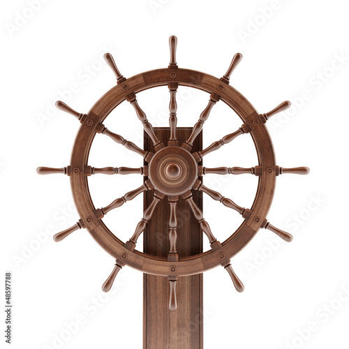 Illustration: Old boat steering wheel Old boat steering wheel
