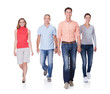 People walking towards the camera