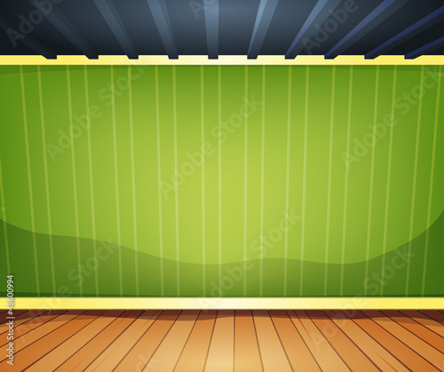 Vector: Empty Room With Striped Wallpaper Empty Room With Striped Wallpaper