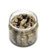 jar of anchovy fillets, isolated on white background.