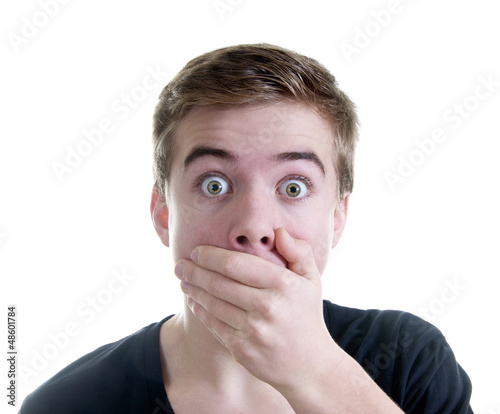 Photo: Teenager staunt oder erschrickt Teenager staunt oder erschrickt