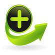 bouton positif flêche verte