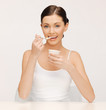 woman with yogurt