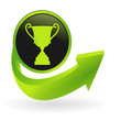 bouton trophée flêche verte