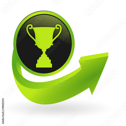 Vector: bouton trophée flêche verte bouton trophée flêche verte