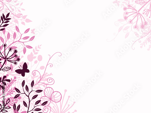 Vector: Vector pink and black floral background backdrop with hand drawn Vector pink and black floral background backdrop with hand drawn
