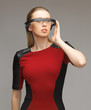 woman with futuristic glasses