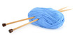 Wool knitting on white background