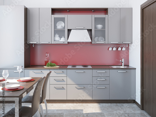 Illustration: Modern kitchen interior. Modern kitchen interior.
