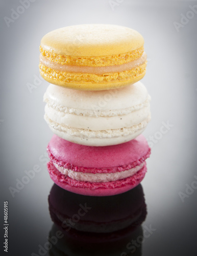 Photo: Colorful macaroons stacked Colorful macaroons stacked