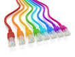 network cable in rainbow colors