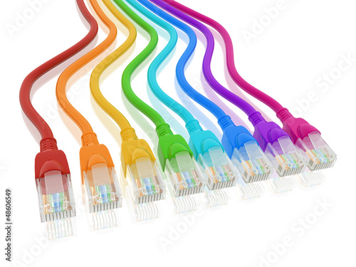 Illustration: network cable in rainbow colors network cable in rainbow colors