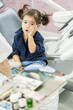 Little girl at the dentist