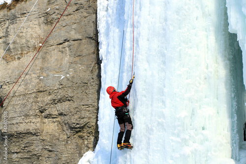 Photo: Ice climbing the waterfall. Ice climbing the waterfall.