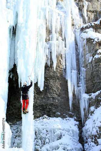 Photo: Ice climbing the waterfall. Ice climbing the waterfall.