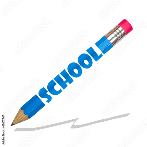Photo: creative blue pencil isolate on a white background creative blue pencil isolate on a white background