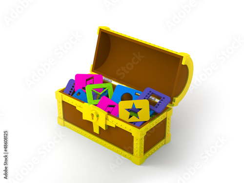 Illustration: chest with application software chest with application software