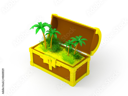 Illustration: chest with palms chest with palms