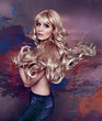 Blondine mit Wallemähne im Wind / alterable 06